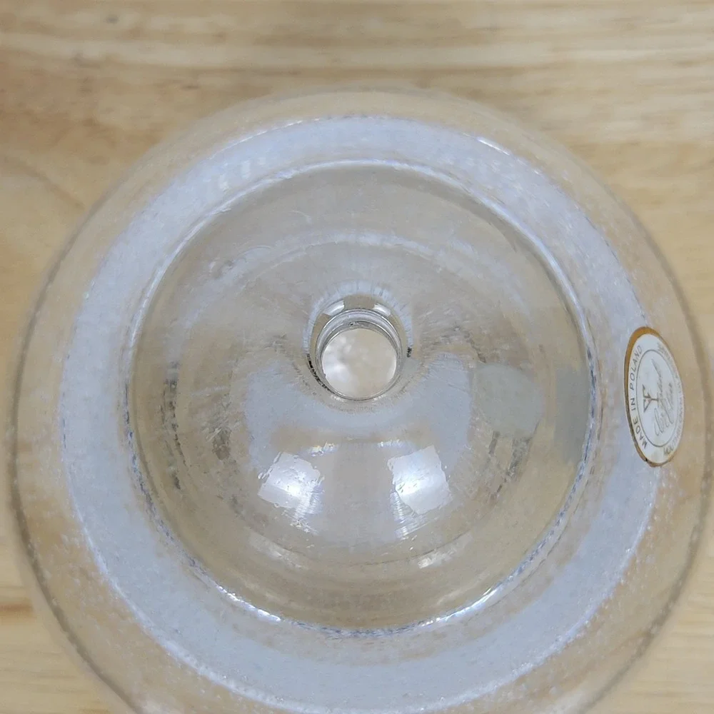 Crystal Clear Polish Mouth Blown Bubble Glass Votive Candle Holder 4